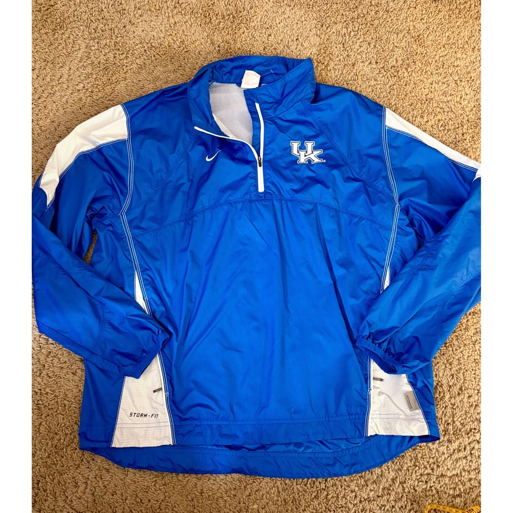 Nike Kentucky Wildcats Storm-FIT Quarter Zip Windbreaker Blue White Mens Large